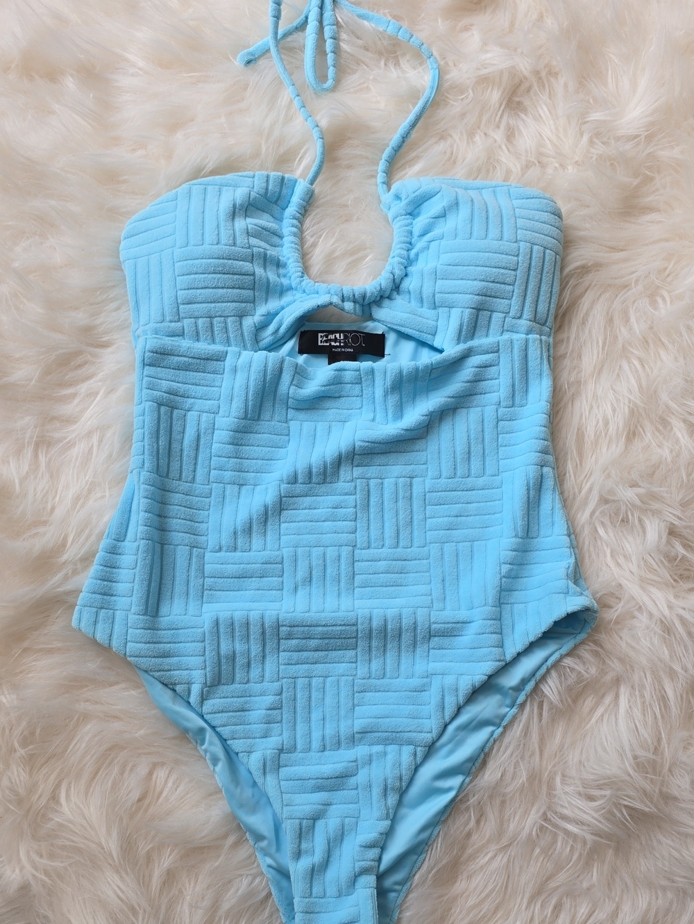 Beach Riot Phoenix Halter One Piece Swimsuit Blueberry S
